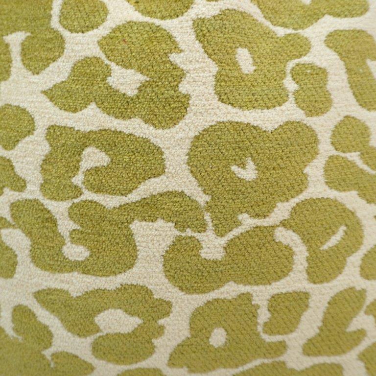 Olive Leopard Jacquard Cushion Cover – 45x45 cm | Textured Woven Decorative Pillow Cover - Bulk manufacturer & supplier from Panipat, India