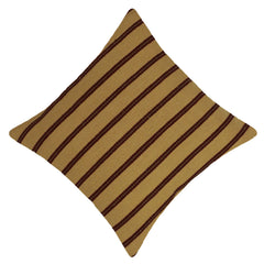 Handwoven Cotton Striped Cushion Cover 45x45 cm | Beige & Brown Woven Decorative Throw Pillow Cover | Hidden Zipper | Modern Rustic Home Décor
