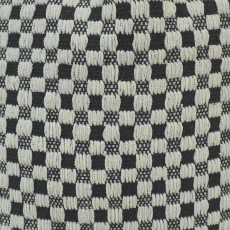 Black & White Checkered Cotton Cushion Cover | Textured Woven Design | 45x45 cm - Bulk manufacturer & supplier from Panipat, India