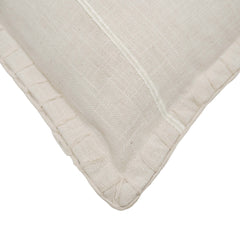 Ivory Palm Tree Embroidered Cotton Cushion Cover 45x45 cm | Tropical Decorative Throw Pillow Cover with Ruffle Edge