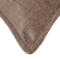 Solid Brown Cotton Cushion Cover 45x45 cm | Minimalist Decorative Throw Pillow Cover | Hidden Zip | Soft Home Décor Cushion Case