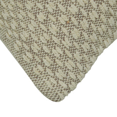 Handwoven Textured Cotton Cushion Cover 45x45 cm – Natural Sage Green & Ivory Woven Design