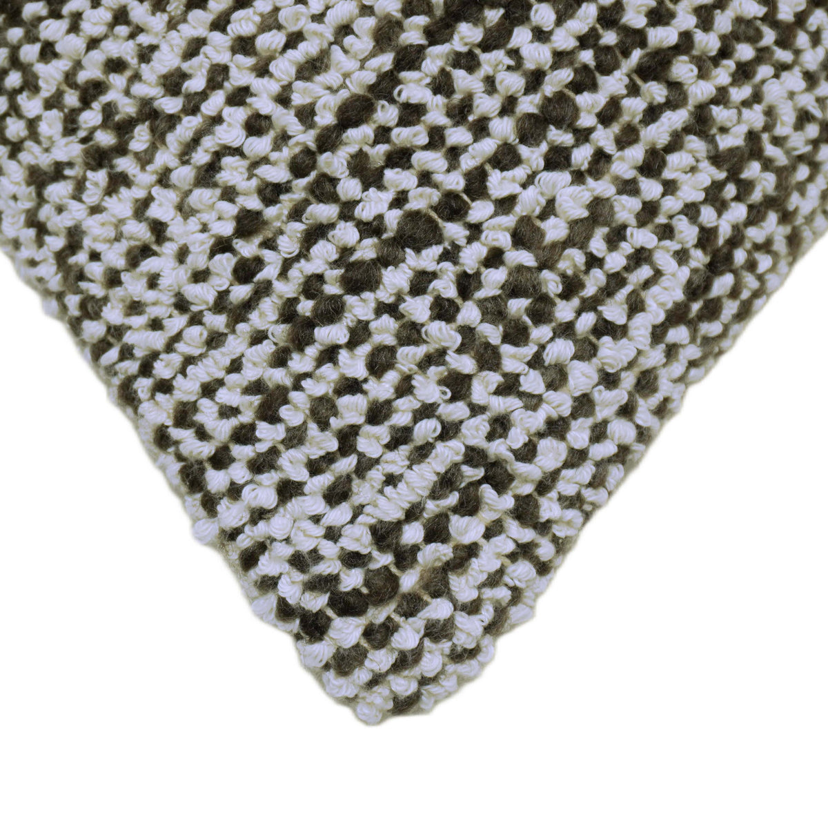 Neutral beige and olive textured handwoven cushion cover 45x45 cm