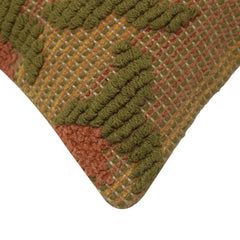 Handwoven Cotton Cushion Cover 45x45 cm | Geometric Tufted Woven Decorative Throw Pillow Cover | Boho Rustic Home Décor | Concealed Zipper | 18x18 Inch