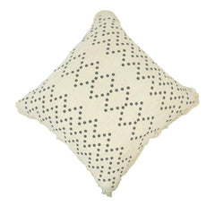 Hand Embroidered Geometric Dot Cotton Cushion Cover – 45 x 45 cm | Boho Textured Throw Pillow Cover