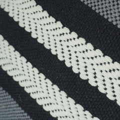 Black grey and ivory striped geometric handwoven cotton cushion cover 45x45 cm