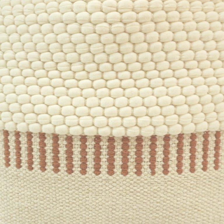 Handmade Cotton Textured Cushion Cover 45x45 cm | Woven Bobble Design | Neutral Beige Decorative Throw Pillow Cover