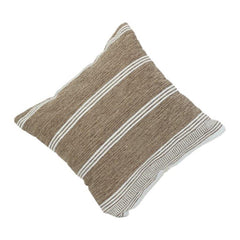 Handwoven Cotton Striped Cushion Cover | Neutral Beige & White | Textured Sofa Pillow Cover | 18x18 Inch