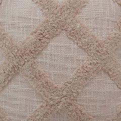 Tufted Diamond Pattern Cotton Cushion Cover – Beige Textured Throw Pillow Cover 45x45 cm