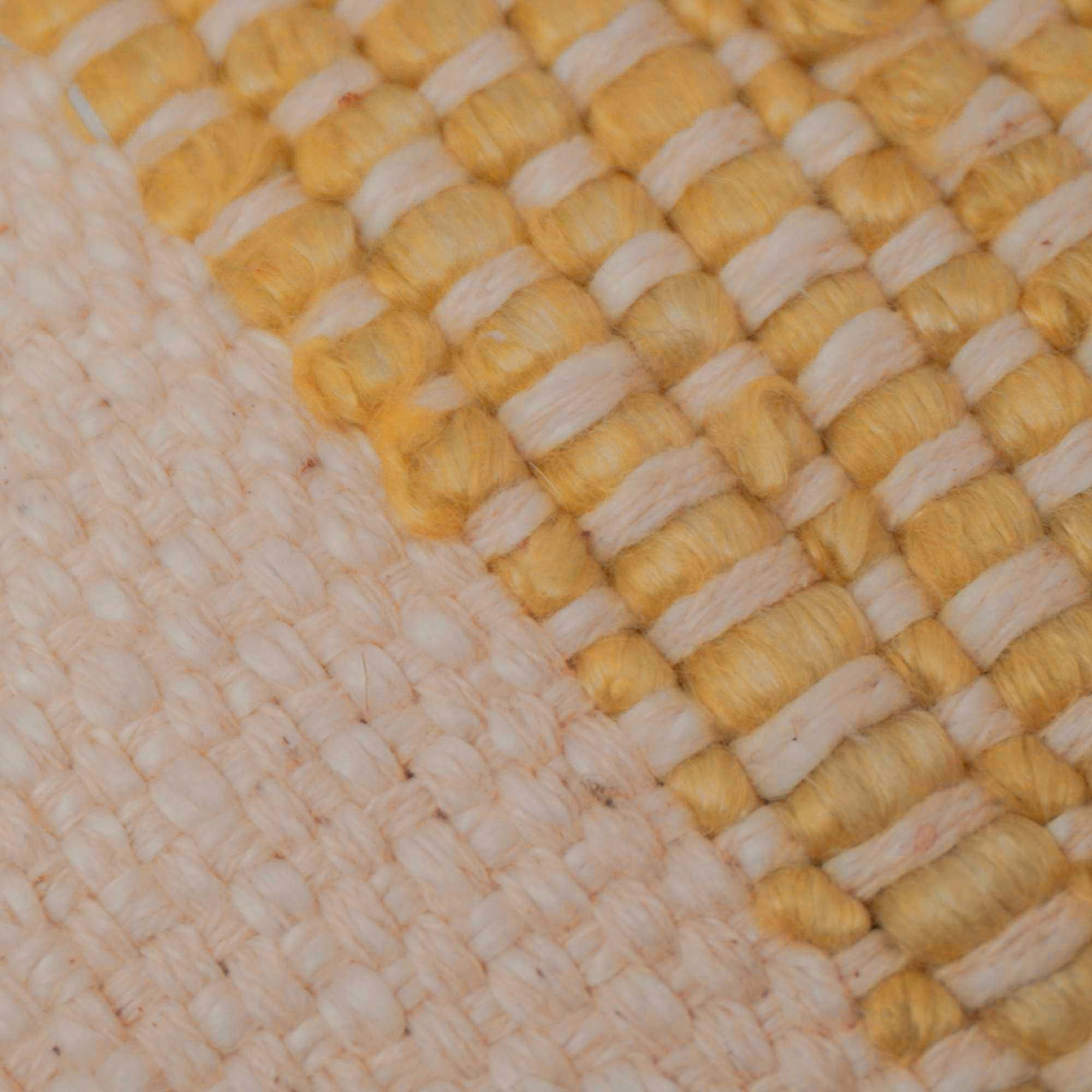 Handwoven Cotton Cushion Cover 45x45 cm | Mustard & Natural Woven Throw Pillow Cover | Textured Artisan Decorative Cushion Cover | Hidden Zipper | 18x18 Inch