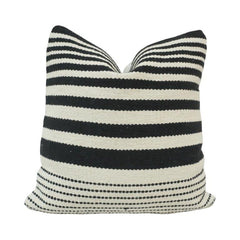 Handmade Black & White Striped Cotton Cushion Cover | Woven Boho Pillow Cover 45x45 cm