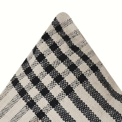 Handgewebter Kissenbezug aus Baumwolle mit schwarzem kariertem Streifenmuster | Minimalistischer moderner Dekokissenbezug | 45x45 cm
