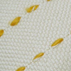 Handwoven White & Yellow Textured Cushion Cover – 45 x 45 cm