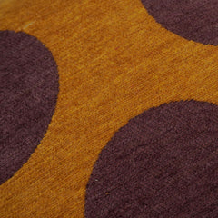 Mustard and brown polka dot jacquard cotton cushion cover 45x45 cm