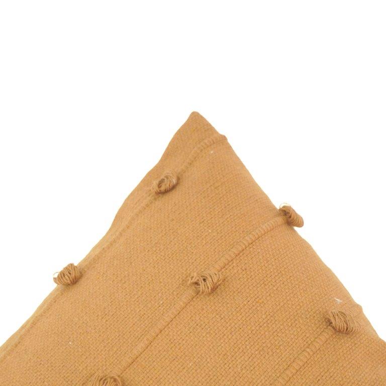 Mustard Tufted Cotton Cushion Cover – Textured Knotted Design | 35 x 50 cm - Bulk manufacturer & supplier from Panipat, India