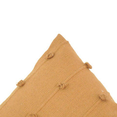 Mustard Tufted Cotton Cushion Cover – Textured Knotted Design | 35 x 50 cm