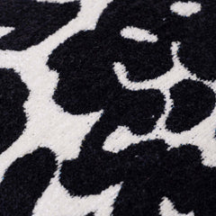 Black & White Leopard Pattern Jacquard Cotton Cushion Cover | 45x45 cm | Modern Animal Print Decorative Pillow Cover