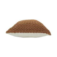 Handcrafted Bobble Textured Polyester Cushion Cover – Solid Brown | 45 x 45 cm | Decorative Throw Pillow Cover