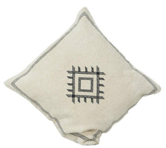 Maschinengestickter Baumwoll-Kissenbezug 45x45 cm | Minimalistisches Geometrisches Design | Neutraler Dekokissenbezug