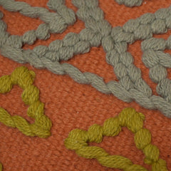 Handwoven Cotton Cushion Cover 45x45 cm | Tufted Boho Geometric Cushion Cover | Decorative Throw Pillow Cover with Tassel Accents | Hidden Zipper | Rust Multi