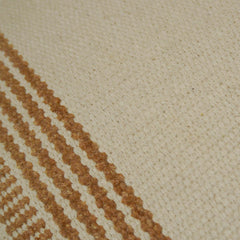 Handwoven Cotton Cushion Cover 45x45 cm | Beige & Ivory Striped Woven Cushion Cover | Decorative Throw Pillow Cover with Hidden Zipper | Modern Boho Home Décor