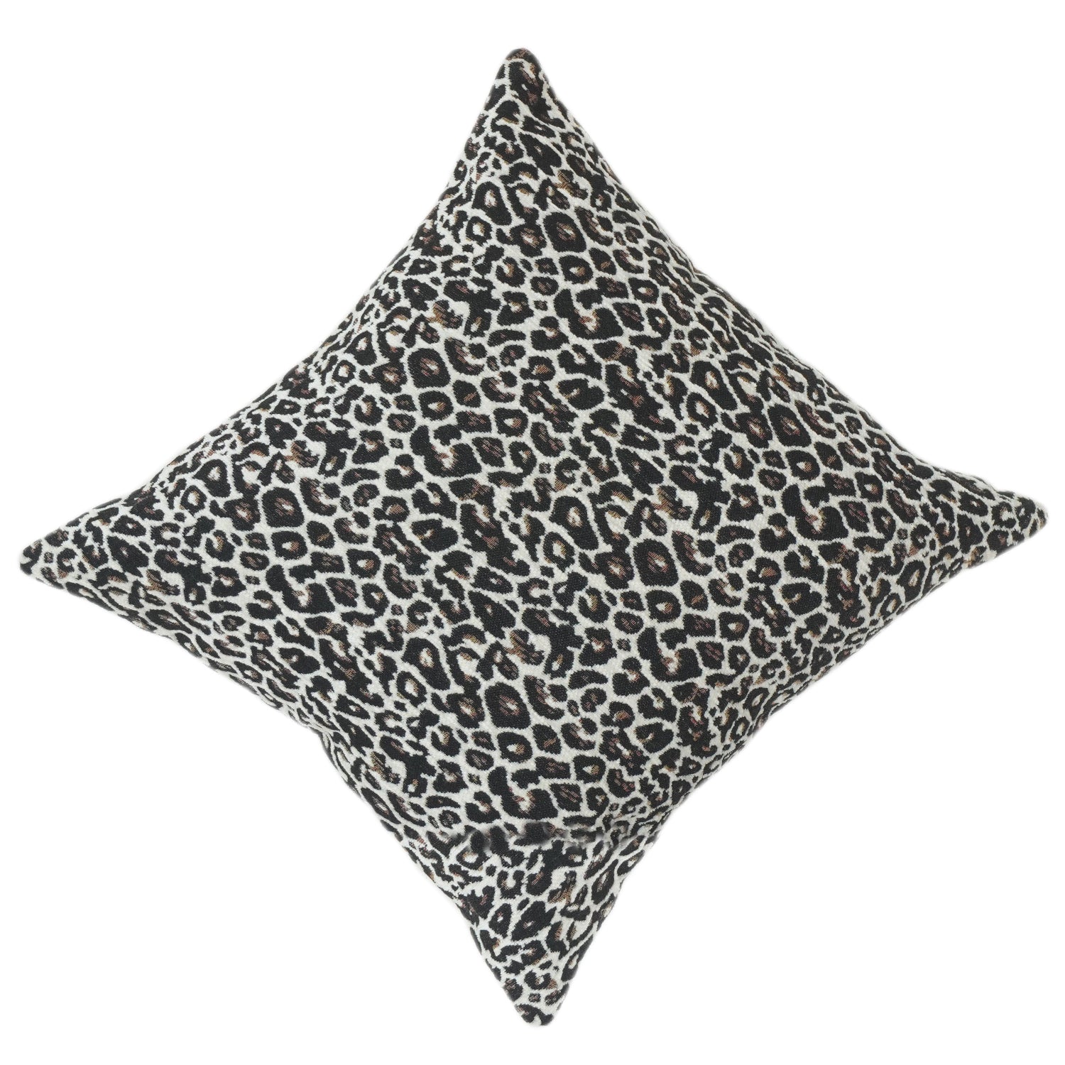 Luxury Leopard Print Jacquard Cushion Cover | Textured Animal Print Pillow Cover | 18x18 Inch Decorative Throw Cushion