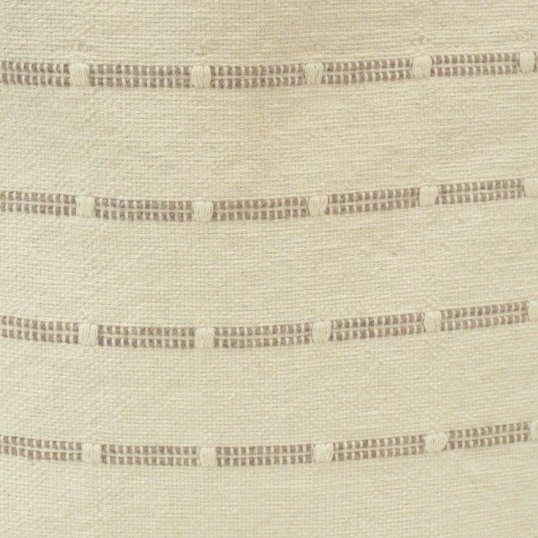 Minimal Embroidered Cotton Cushion Cover – Beige Striped Textured Design | 45x45 cm - Bulk manufacturer & supplier from Panipat, India