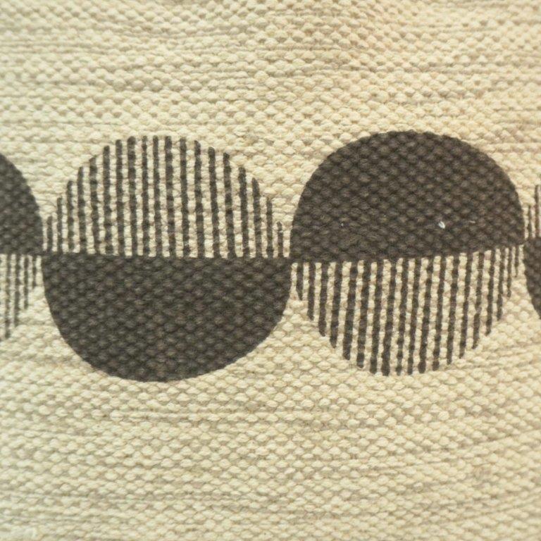 Modern Geometric Printed Cotton Cushion Cover | Beige & Charcoal Abstract Circle Design | 45x45 cm - Bulk manufacturer & supplier from Panipat, India