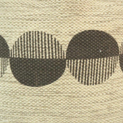 Modern Geometric Printed Cotton Cushion Cover | Beige & Charcoal Abstract Circle Design | 45x45 cm