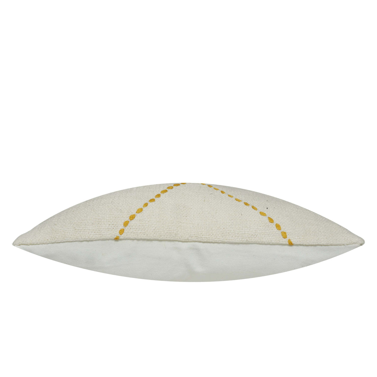 Hand Embroidered Cotton Cushion Cover 45x45 cm | Ivory & Mustard Geometric Stitch Decorative Throw Pillow Cover | Modern Boho Home Décor