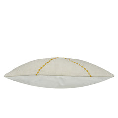 Hand Embroidered Cotton Cushion Cover 45x45 cm | Ivory & Mustard Geometric Stitch Decorative Throw Pillow Cover | Modern Boho Home Décor