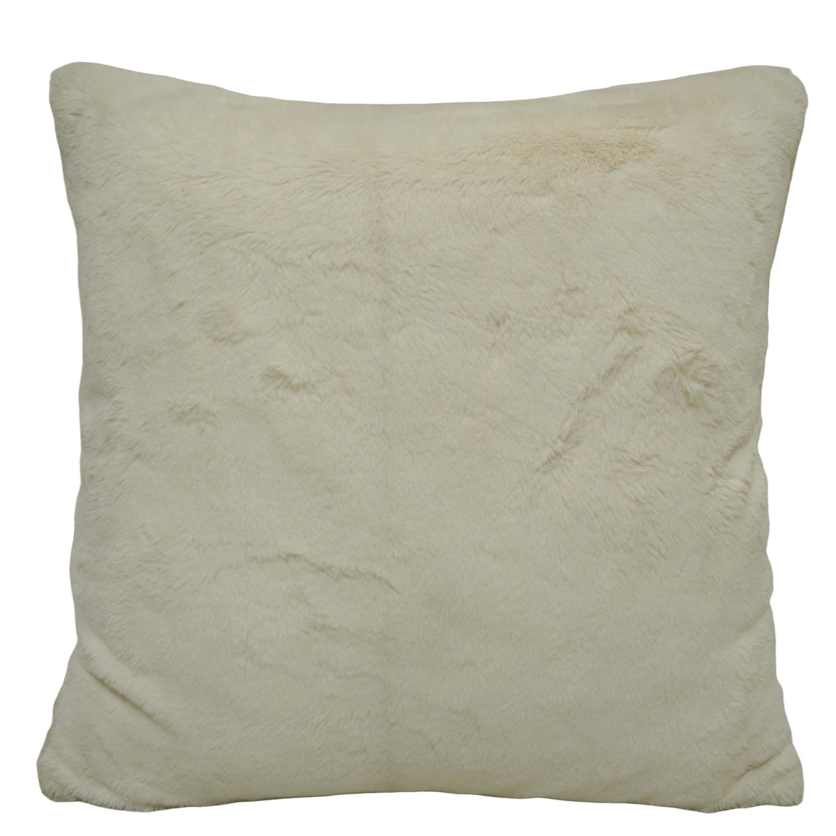 Luxury Faux Rabbit Fur Cushion Cover 45x45 cm | Ultra Soft Plush Throw Pillow Cover | Cream Beige | Hidden Zip | Decorative Cushion Cover for Sofa, Bed & Living Room