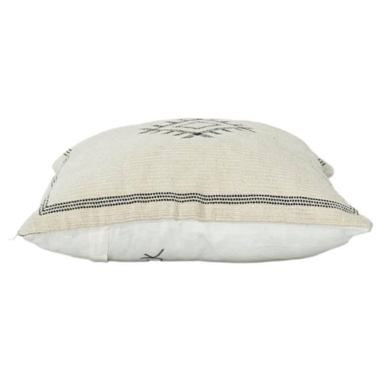 Machine Embroidered Cotton Cushion Cover 45x45 cm | Minimal Geometric Design | Neutral Decorative Pillow Cover
