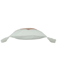 Geometric diamond tufted cotton cushion cover with tassel corners 45x45 cm