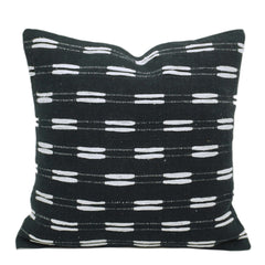 Handwoven Black & White Textured Cushion Cover 45x45 CM – Abstract Linear Pattern