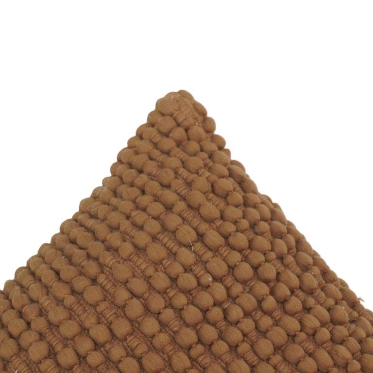 Handcrafted Bobble Textured Polyester Cushion Cover – Solid Brown | 45 x 45 cm | Decorative Throw Pillow Cover - Bulk manufacturer & supplier from Panipat, India