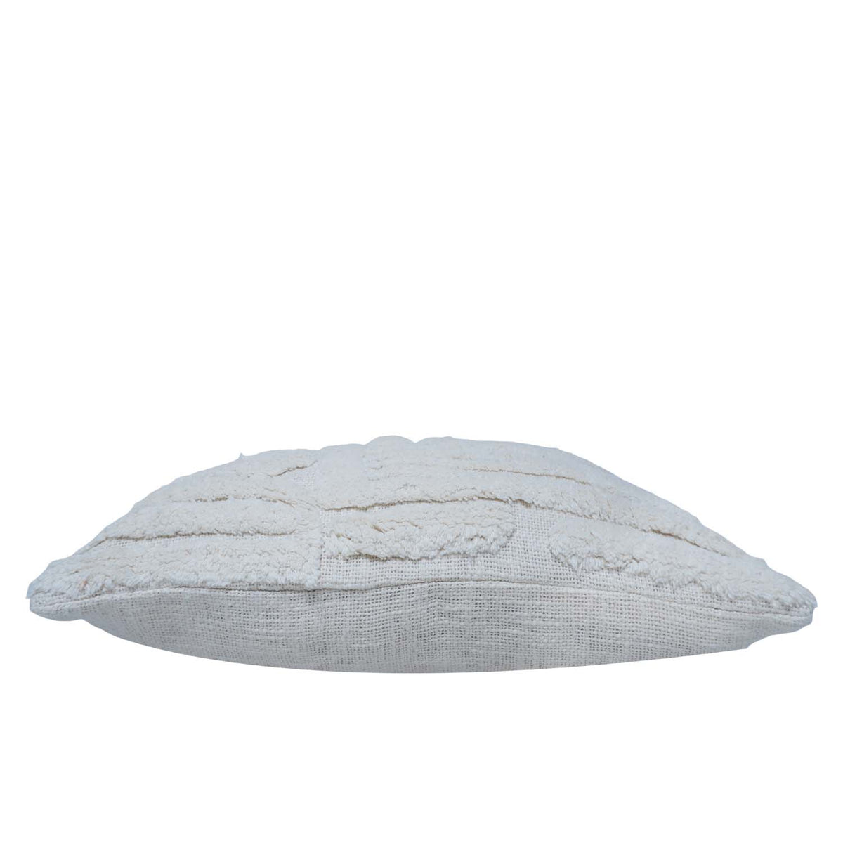 Handmade Tufted Cotton Cushion Cover 45x45 cm | Textured Geometric Boho Throw Pillow Cover | Off White Decorative Cushion Cover | Hidden Zipper | 18x18 Inch - Bulk manufacturer & supplier from Panipat, India
