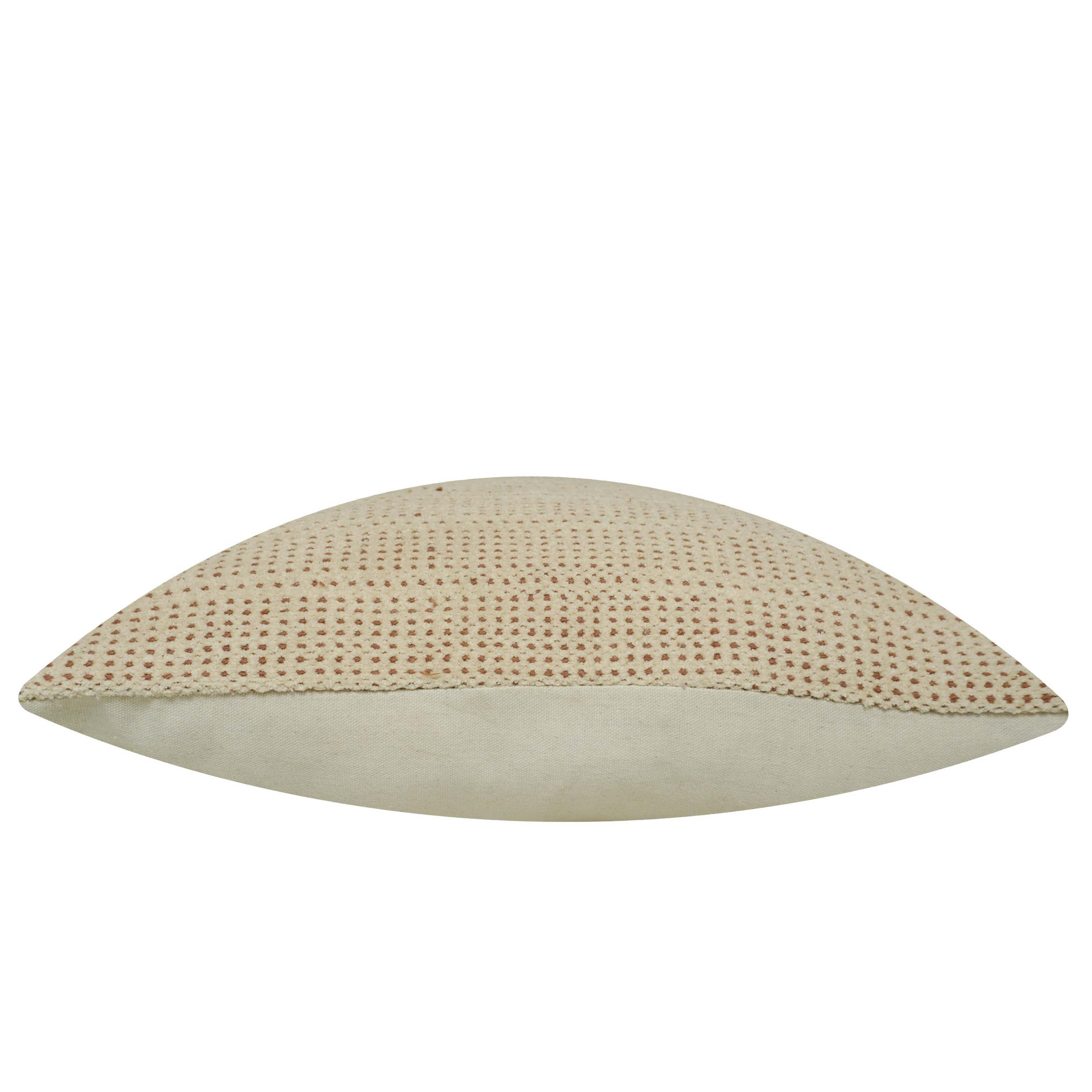 Handwoven Beige Textured Cotton Cushion Cover 45 x 45 cm – Natural Woven Accent Pillow Cover