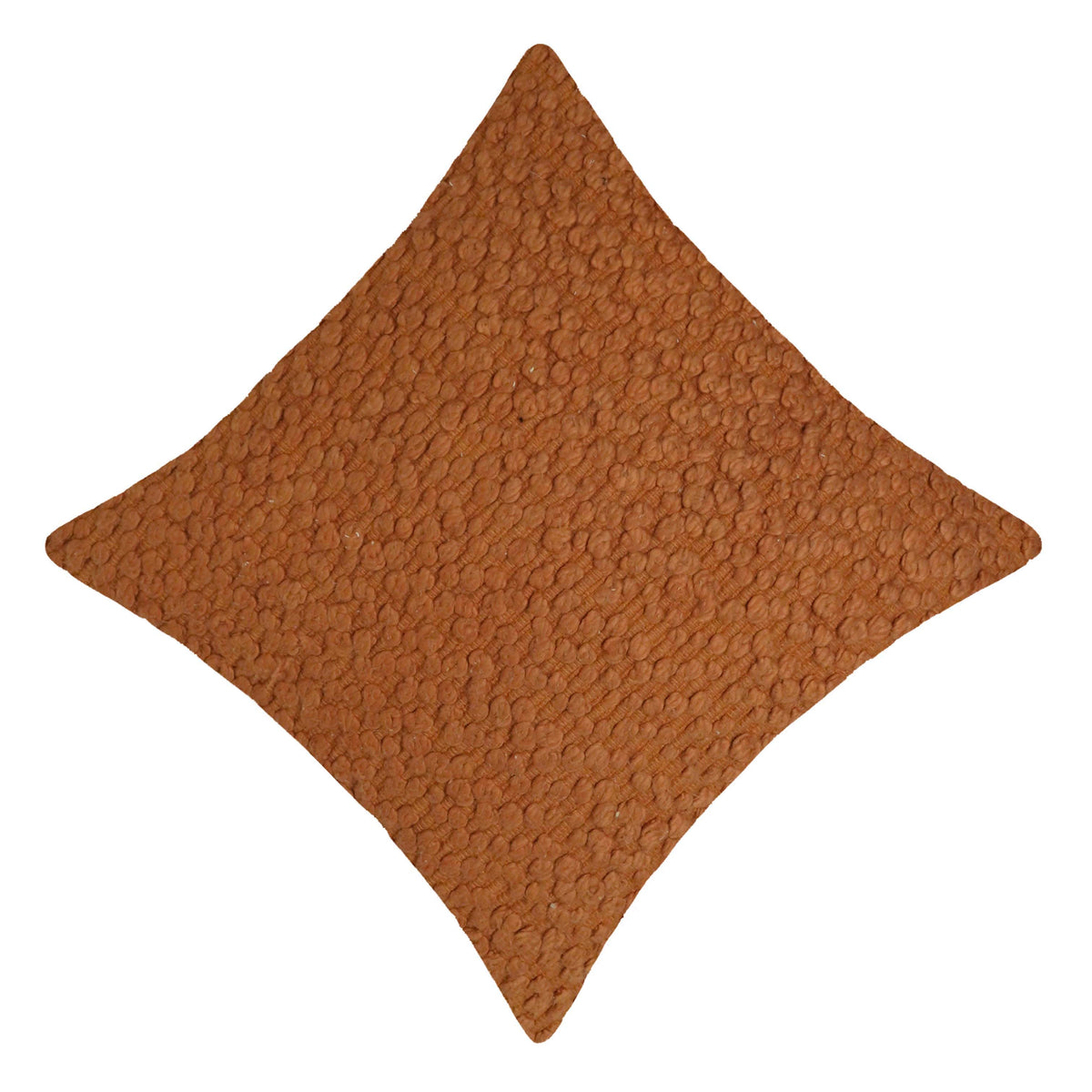 Handwoven Textured Cotton Cushion Cover – Rust Brown | 45 x 45 cm