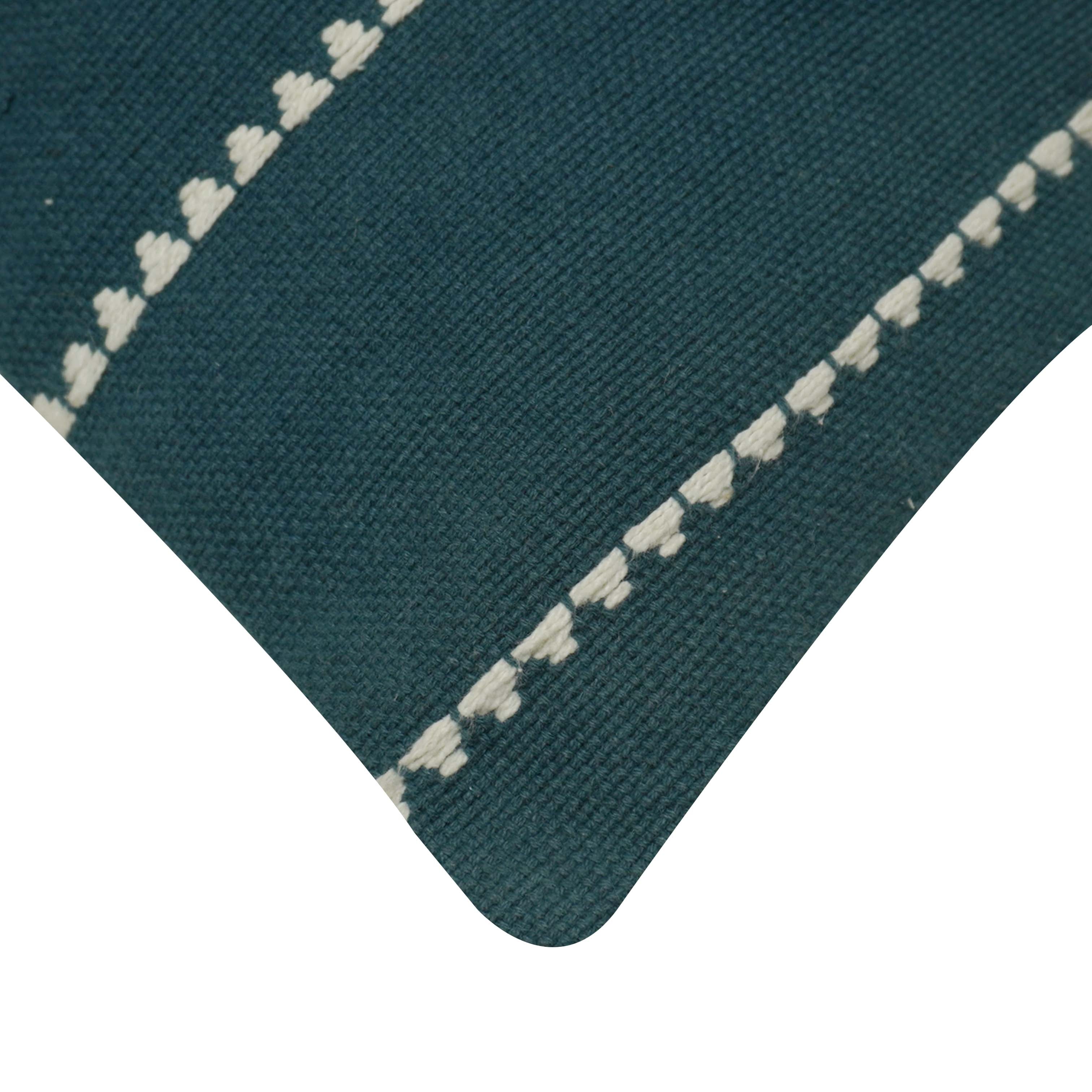Handwoven Cotton Cushion Cover 35 x 50 cm | Woven Textured Stripe Design | Decorative Lumbar Pillow Cover with Concealed Zip | Modern & Boho Home Décor