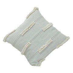 Strukturierter getufteter Kissenbezug aus Polyester | Moderner neutral gestreifter Zierkissenbezug | Weiches dekoratives Akzentkissen (45x45 CM)