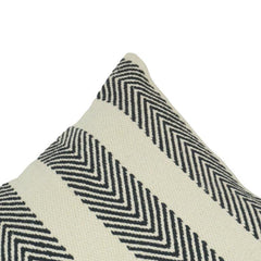 Handmade Black & White Chevron Cotton Cushion Cover | Woven Boho Throw Pillow Cover 45x45 cm