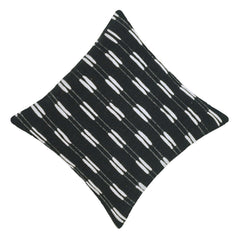 Handwoven Black & White Textured Cushion Cover 45x45 CM – Abstract Linear Pattern