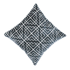 Handwoven Jacquard Cushion Cover – Navy Blue & White Geometric Pattern, 45 x 45 cm