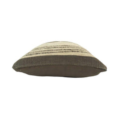 Modern Geometric Printed Cotton Cushion Cover | Beige & Charcoal Abstract Circle Design | 45x45 cm