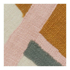 Moderner geometrischer, bestickter Baumwollkissenbezug mit Quasten – 45x45 cm | Abstraktes Farbblock-Design