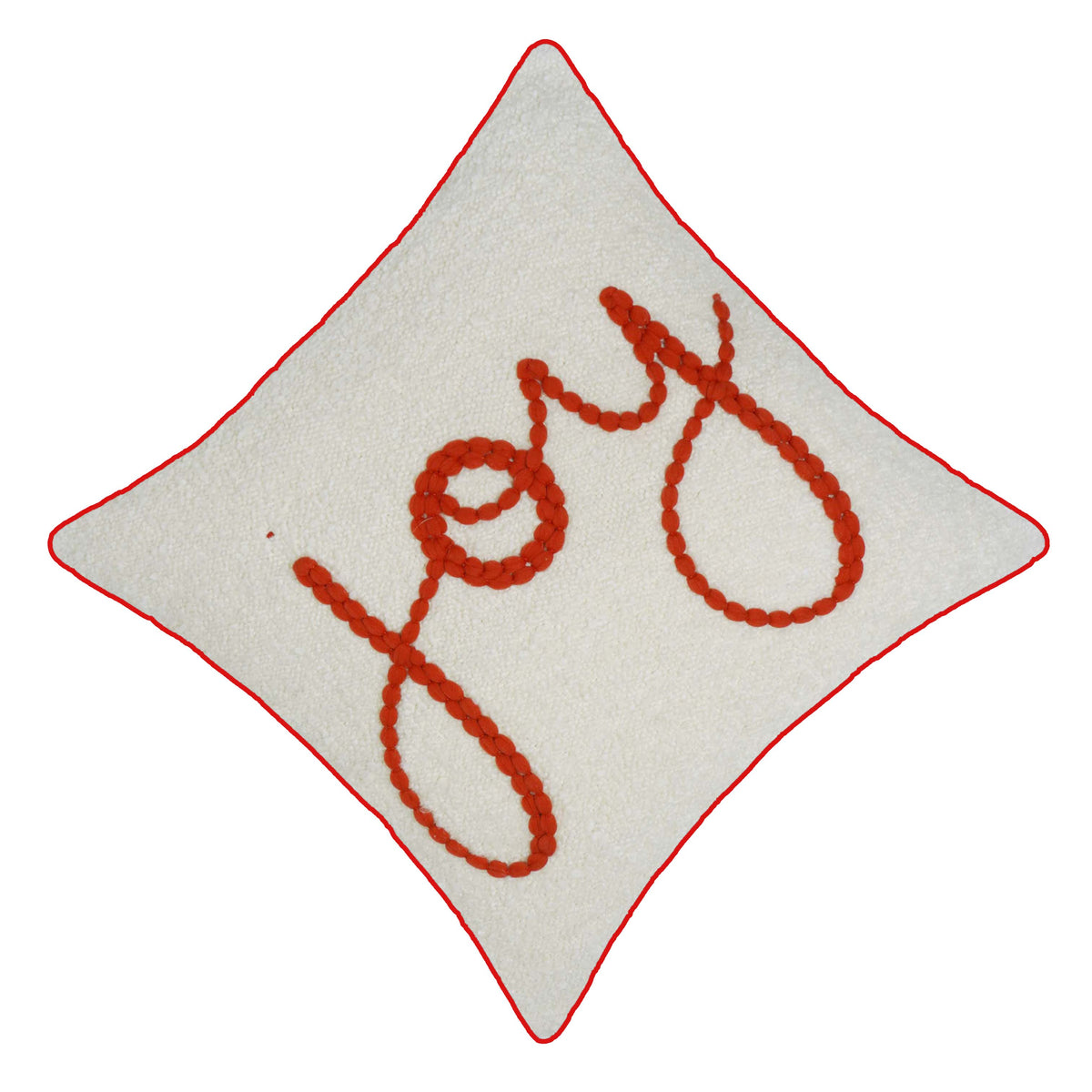 Handcrafted Ivory & Red Abstract Line Cushion Cover – 45 x 45 cm