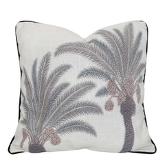 Palm Tree Printed Polyester Cushion Cover 45x45 cm | Tropical Botanical Decorative Throw Pillow Cover with Concealed Zipper | Modern Living Room & Bedroom Décor | 18x18 Inch