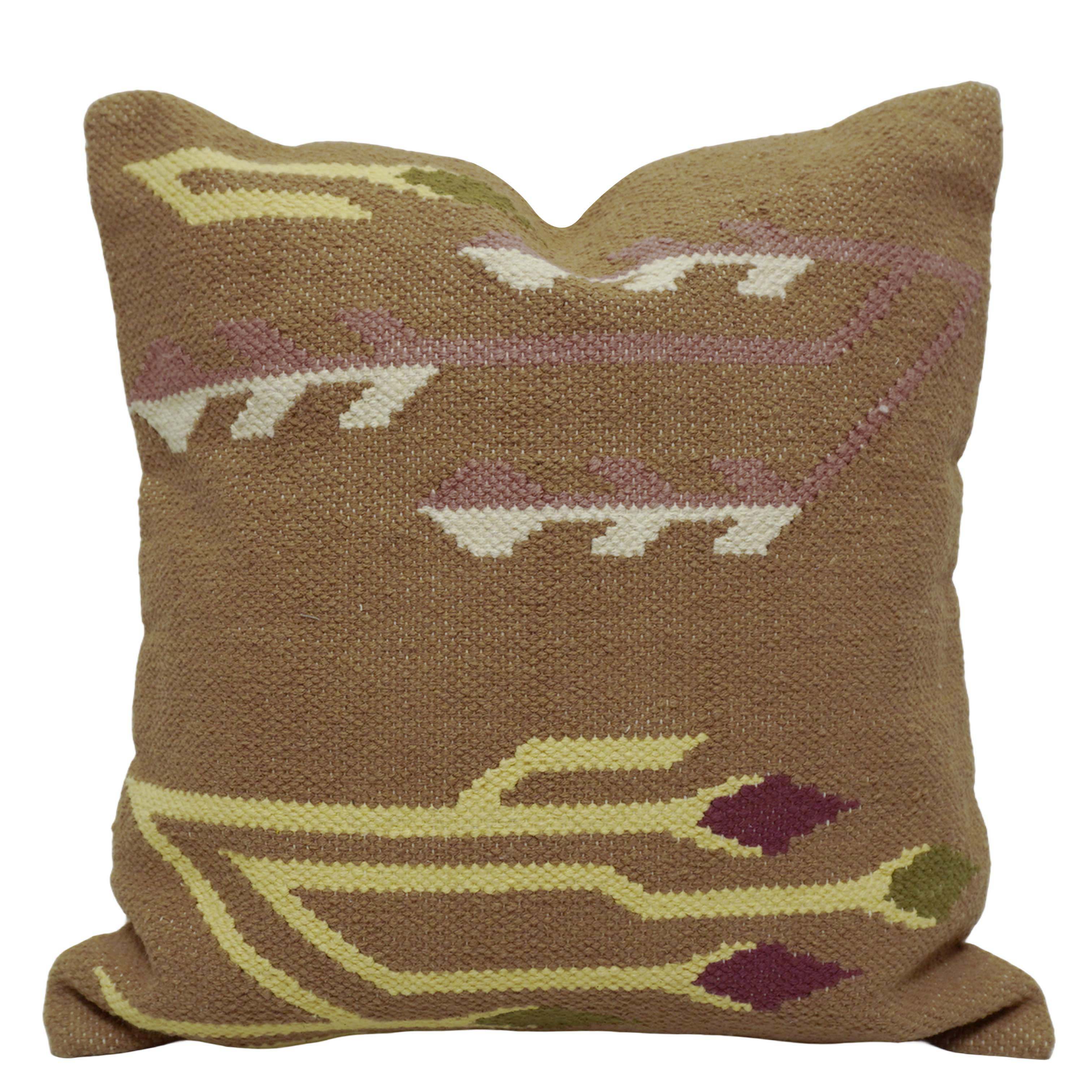 Handwoven Cotton Cushion Cover 45x45 cm | Geometric Tribal Pattern | Decorative Throw Pillow Cover with Concealed Zip | Boho Rustic Home Décor | 100% Cotton