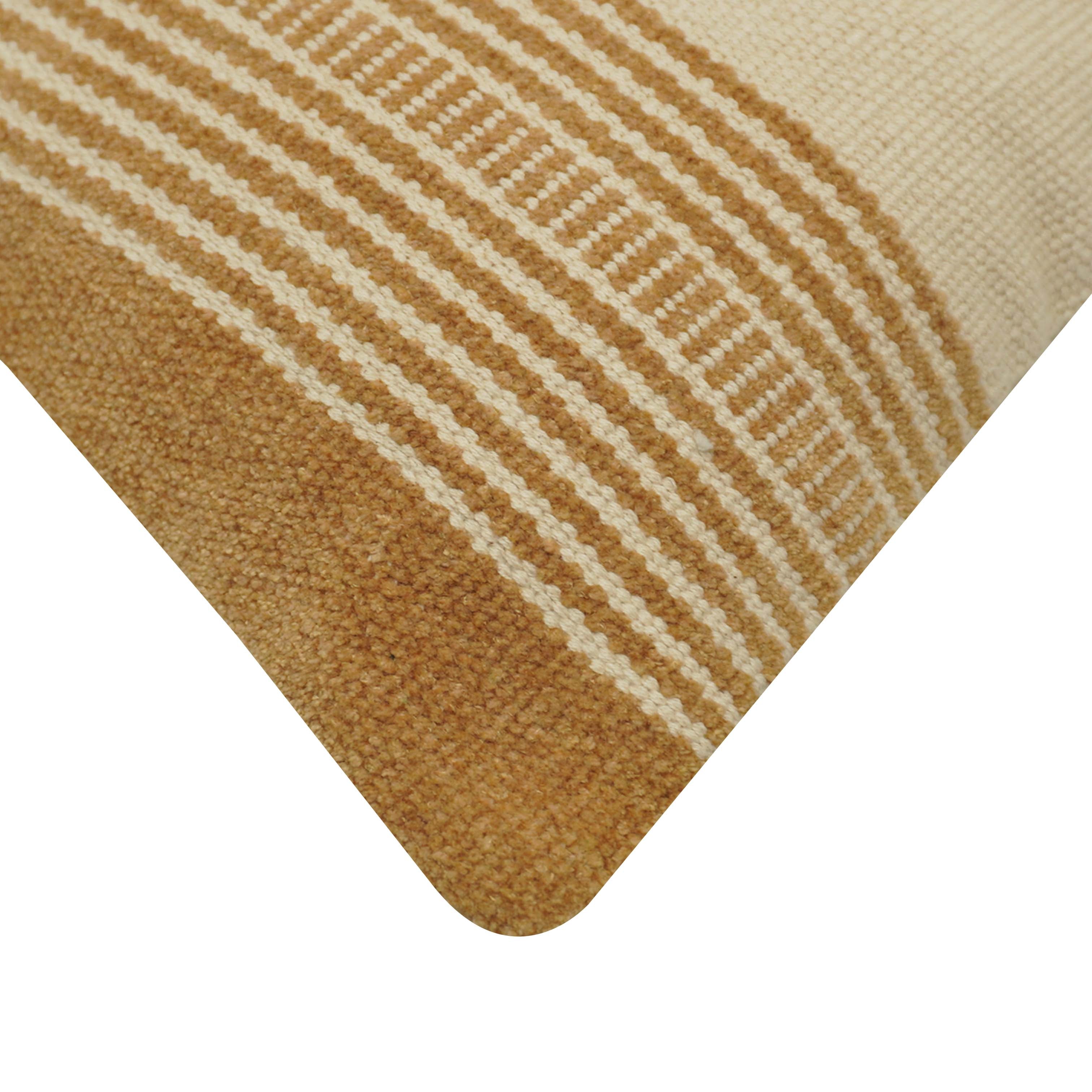 Handwoven Cotton Striped Cushion Cover 45x45 cm | Beige & Natural Woven Decorative Throw Pillow Cover | Hidden Zipper | Modern Boho Farmhouse Home Décor